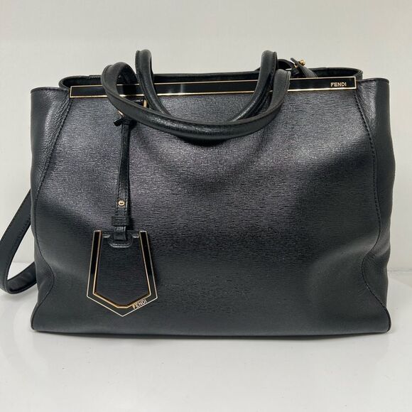 Fendi Black Leather Tote Bag - Picture 2 of 16